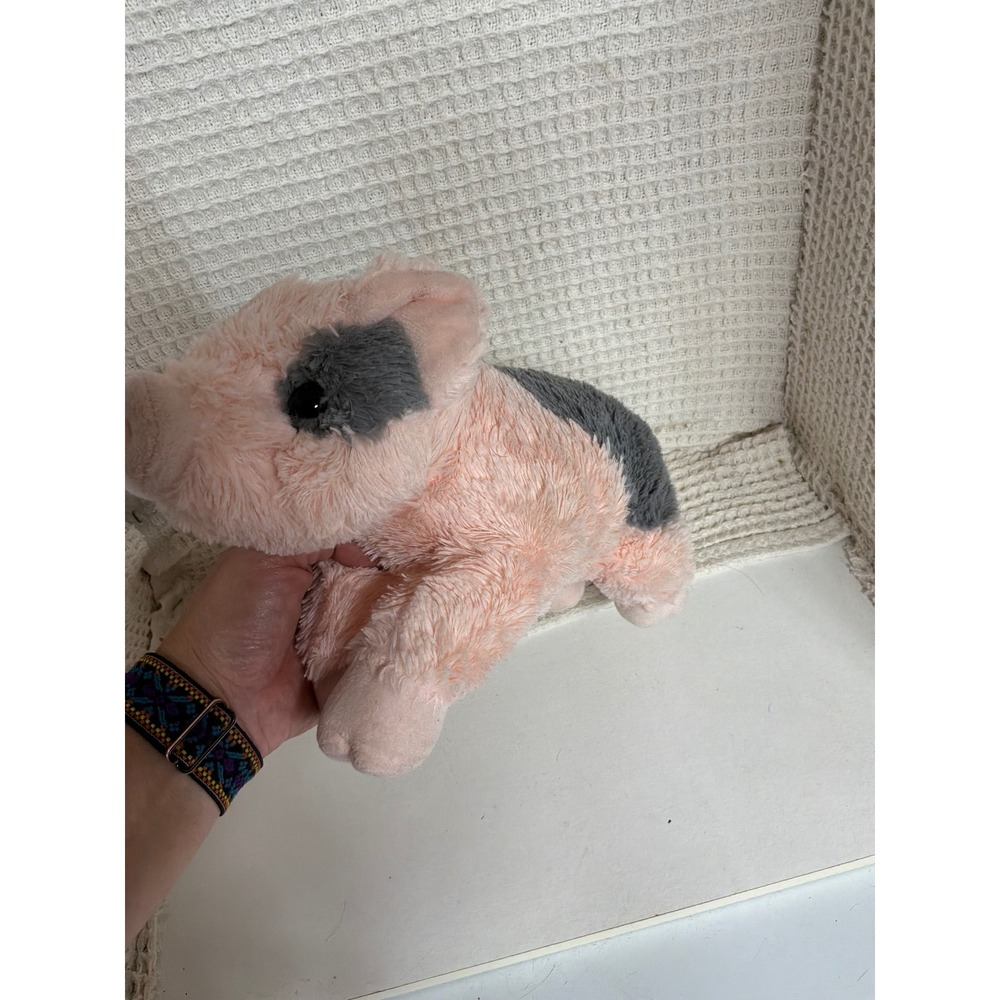 Farmhouse Kids Aurora Spotted Pig Plush 8 Inch Pink Grey